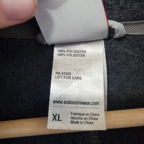 Avalanche Fleece Zip Up Front Jacket Sweater Zip Pockets Long Sleeve Men's LX - Picture 9 of 9